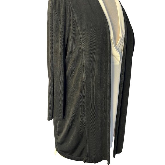 Chicos travelers 3/US-XL1-18 Cardigan Black 3/4 Sleeve Stretch - Picture 7 of 12